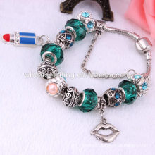 alibaba popular crystal sticklip lips resin ladies programmable bracelets